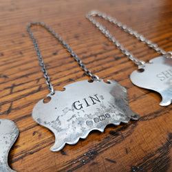 Set of Four Vintage Silver Decanter Labels | Antique & Vintage | Moonee Ponds Antiques | Australia Wide Delivery