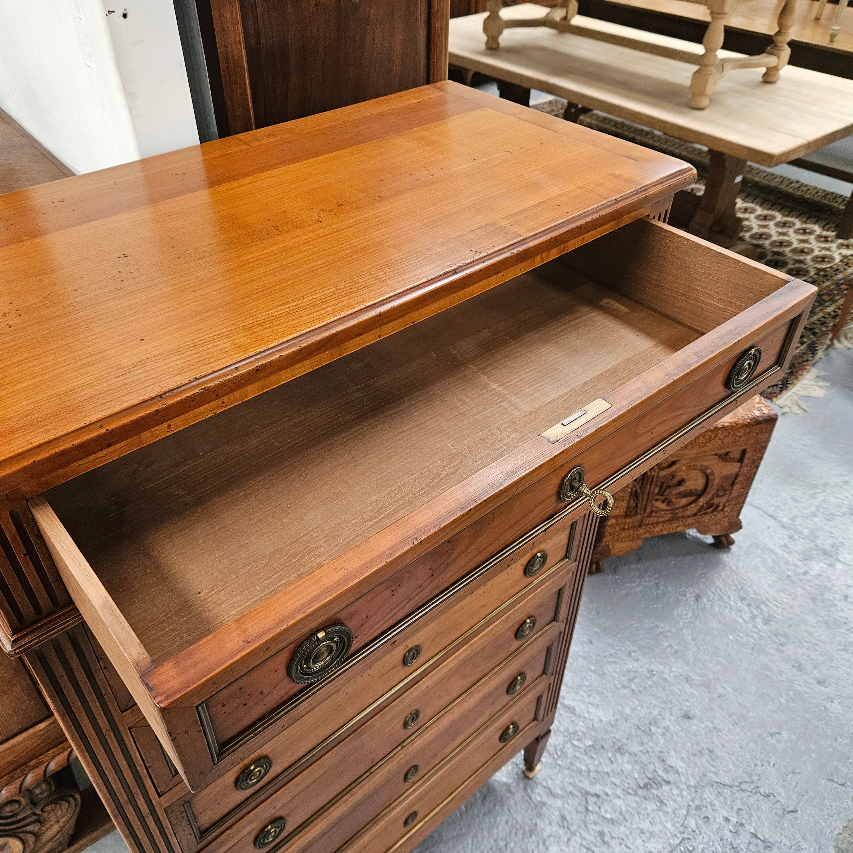French Fruitwood Chest of Seven Drawers | Antique & Vintage | Moonee Ponds Antiques | Australia Wide Delivery