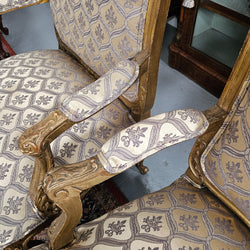 Antique Pair Reupholstered Louis XVth Style Giltwood Armchairs | Antique & Vintage | Moonee Ponds Antiques | Australia Wide Delivery