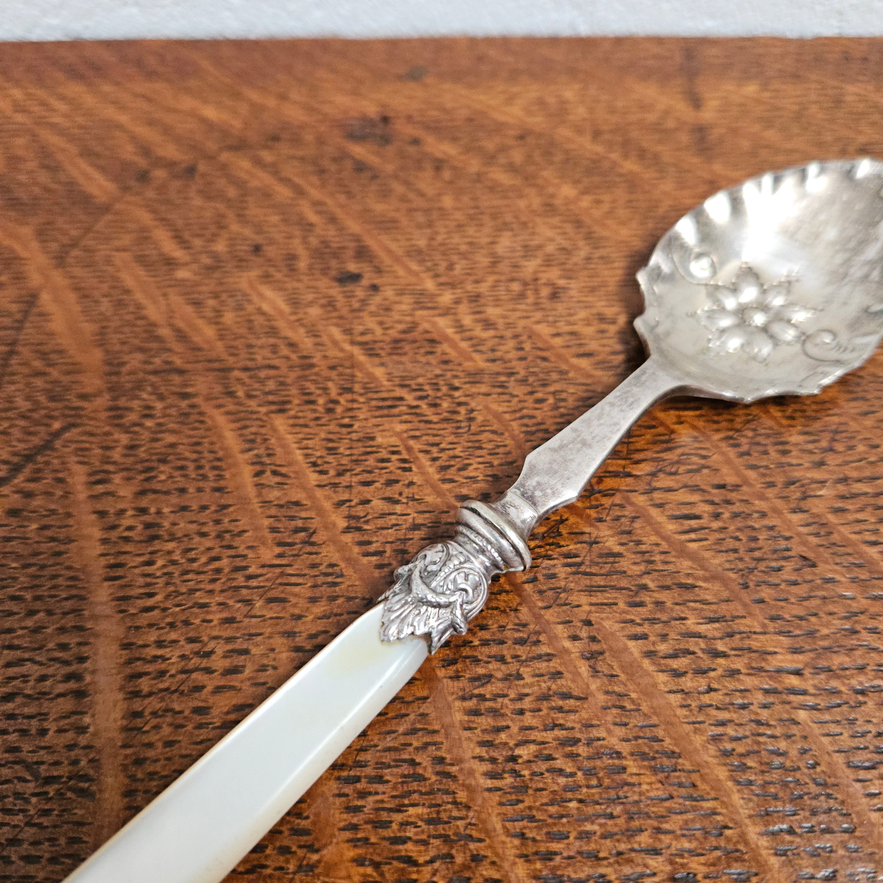 Antique Mother of Pearl & EPNS Silver Serving Spoon | Antique & Vintage | Moonee Ponds Antiques | Australia Wide Delivery