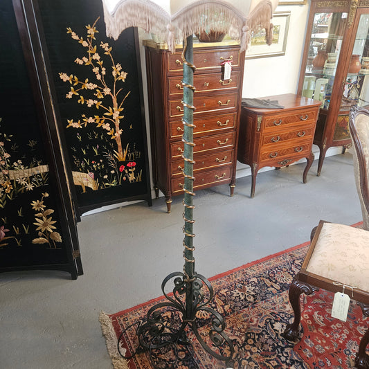 Eccentric French Wrough Iron Floor Lamp