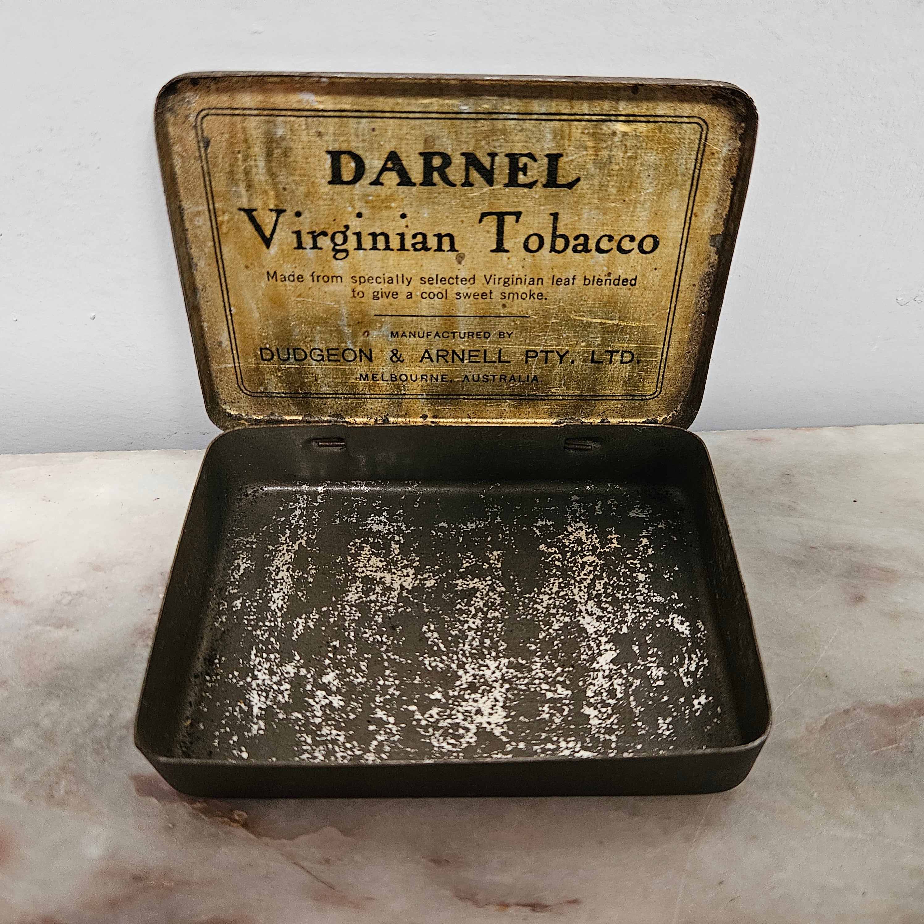 Rare Virginian Tobacco Flake Cut Dudgeon & Arnell Pty Ltd Melbourne Australia Tobacco Tin | Antique & Vintage | Moonee Ponds Antiques | Australia Wide Delivery