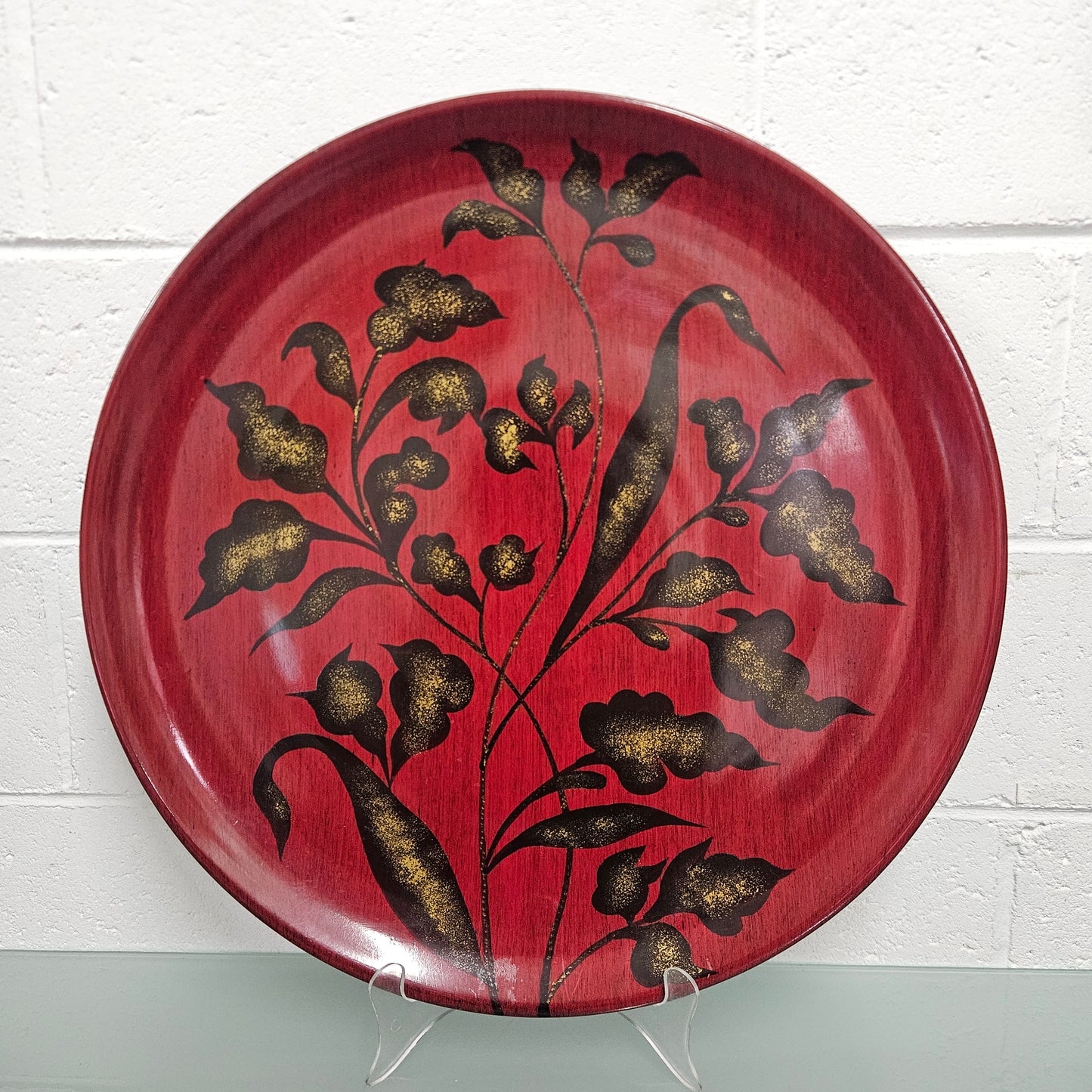 Vintage Large Hand Painted Pottery Charger