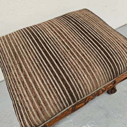 French Oak Louis XV Style Upholstered Footstooli | Antique & Vintage | Moonee Ponds Antiques | Australia Wide Delivery