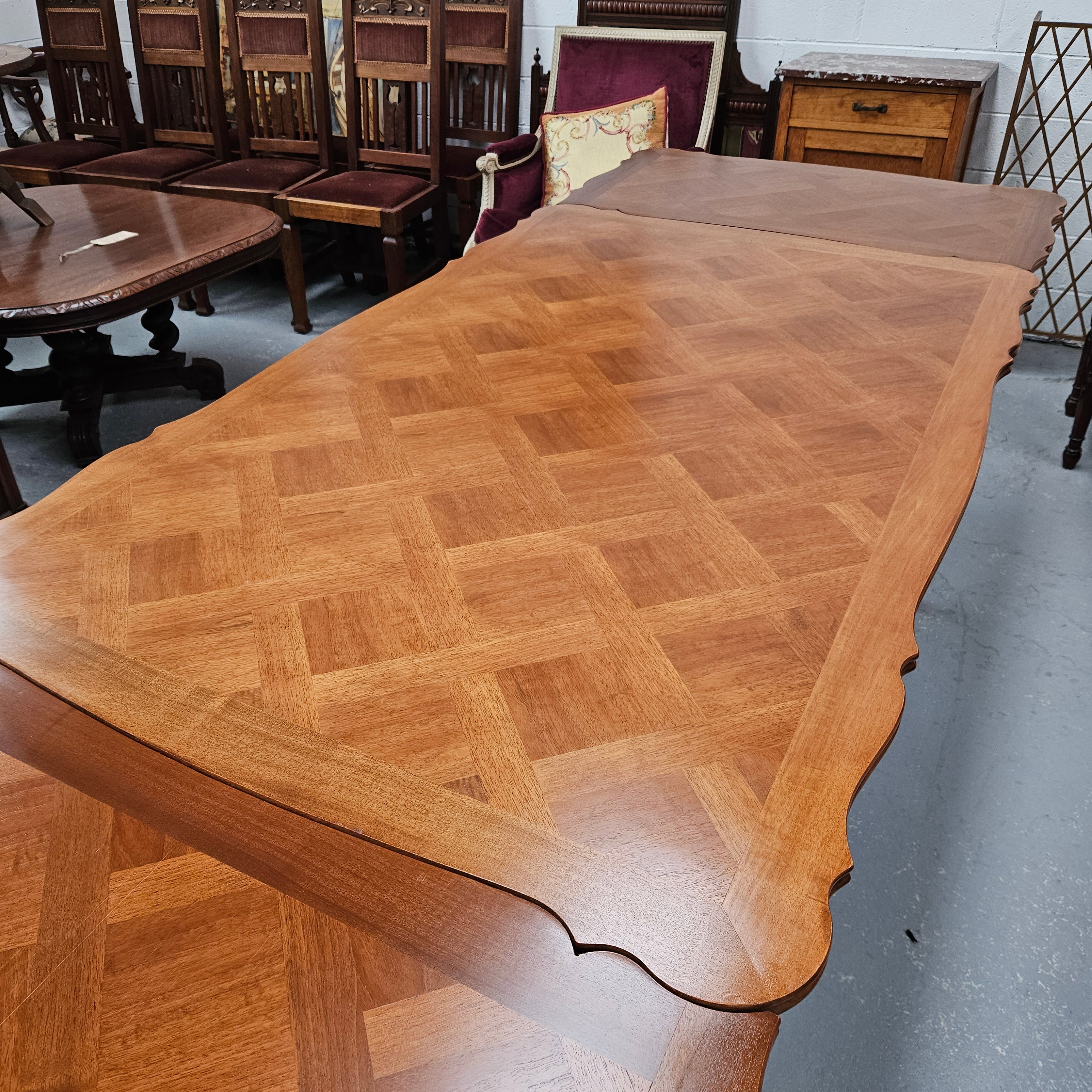 Louis XV Style Walnut Parquetry Top Extension Table | Antique & Vintage | Moonee Ponds Antiques | Australia Wide Delivery