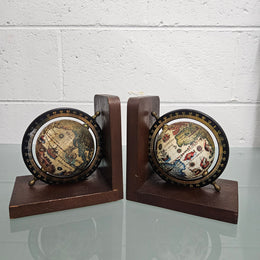 Pair of Vintage World Globe Bookends