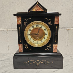 French Inlaid Marble Time Piece Clock Fully Serviced | Antique & Vintage | Moonee Ponds Antiques | Australia Wide Delivery