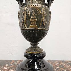 Victorian Bronze Urn On Ceramic Base | Antique & Vintage | Moonee Ponds Antiques | Australia Wide Delivery