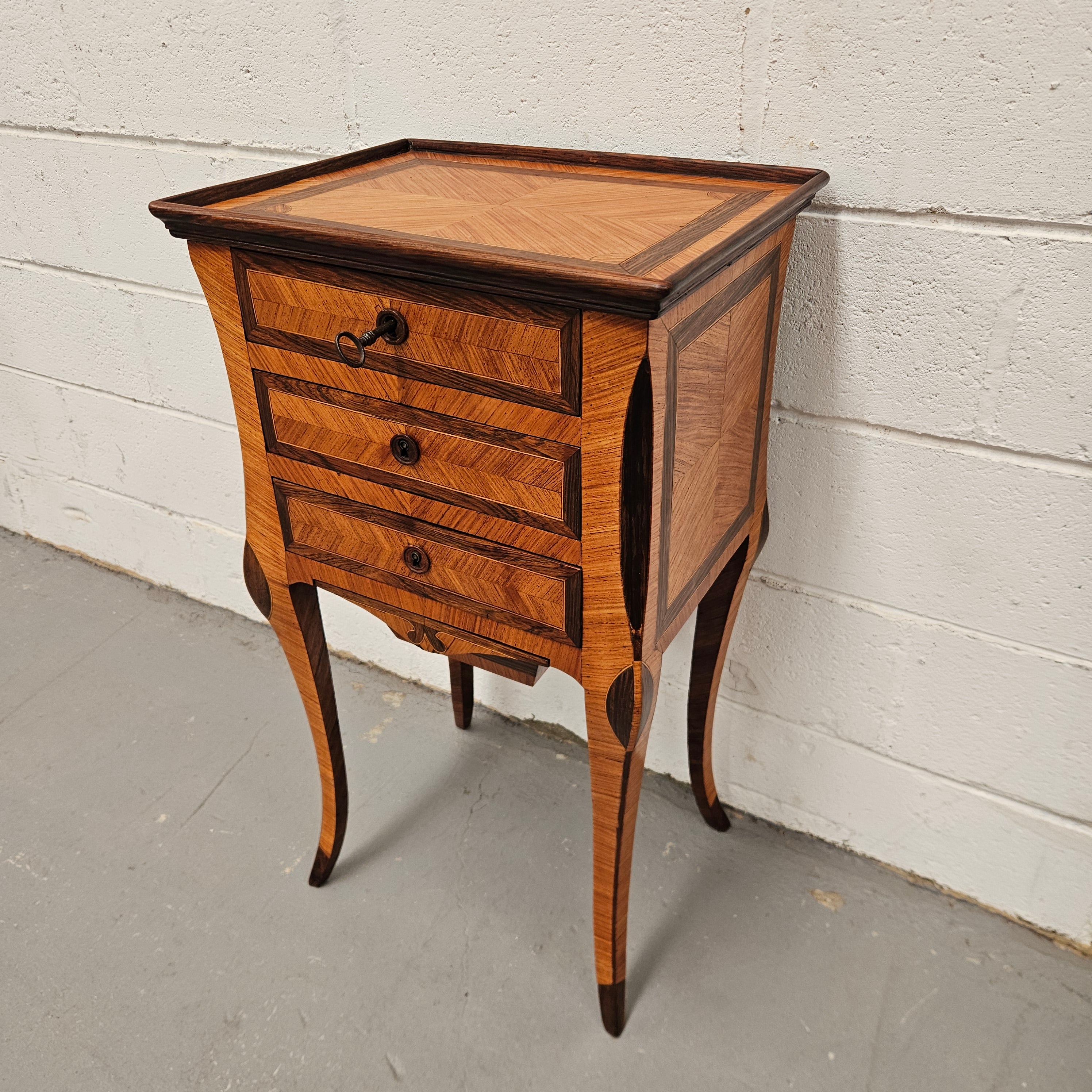 French Louis XVth Rosewood & Kingwood Side Table/Sewing Table | Antique & Vintage | Moonee Ponds Antiques | Australia Wide Delivery