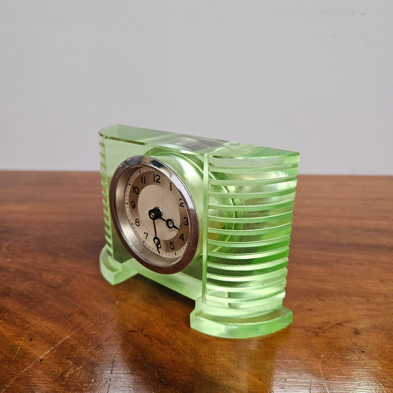 Vintage Uranium Glass Desk Clock