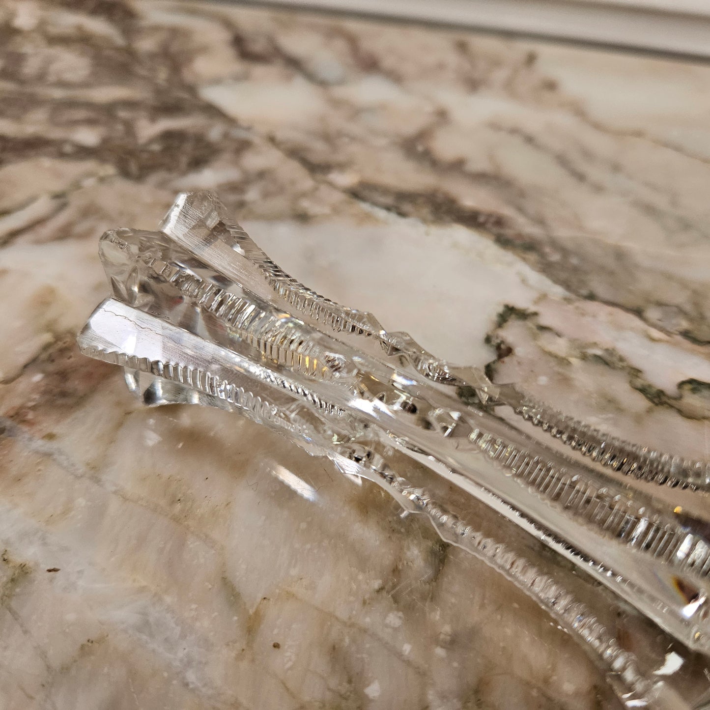 Pair Crystal Cut Knife/Spoon Rest