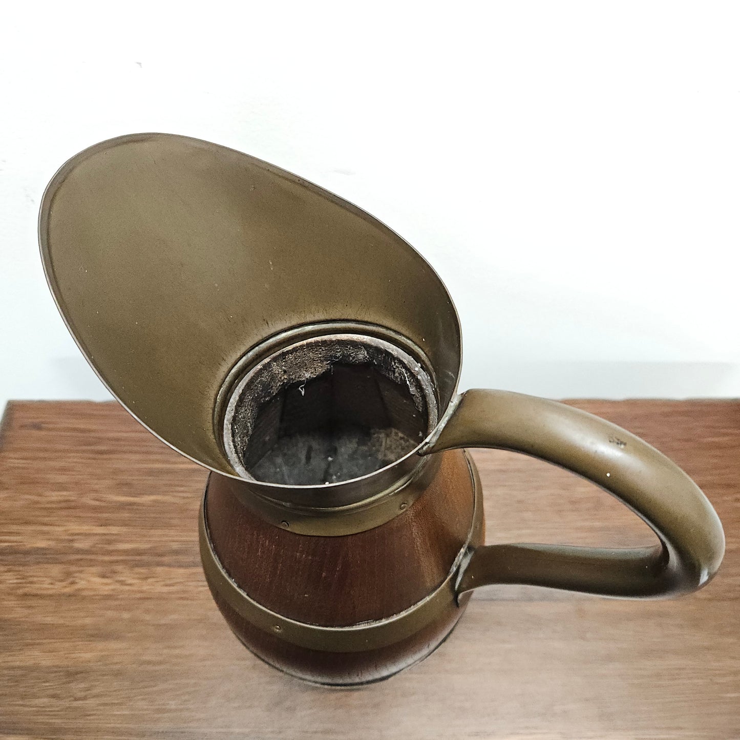 Antique Miniature Copper & French Oak Pitcher