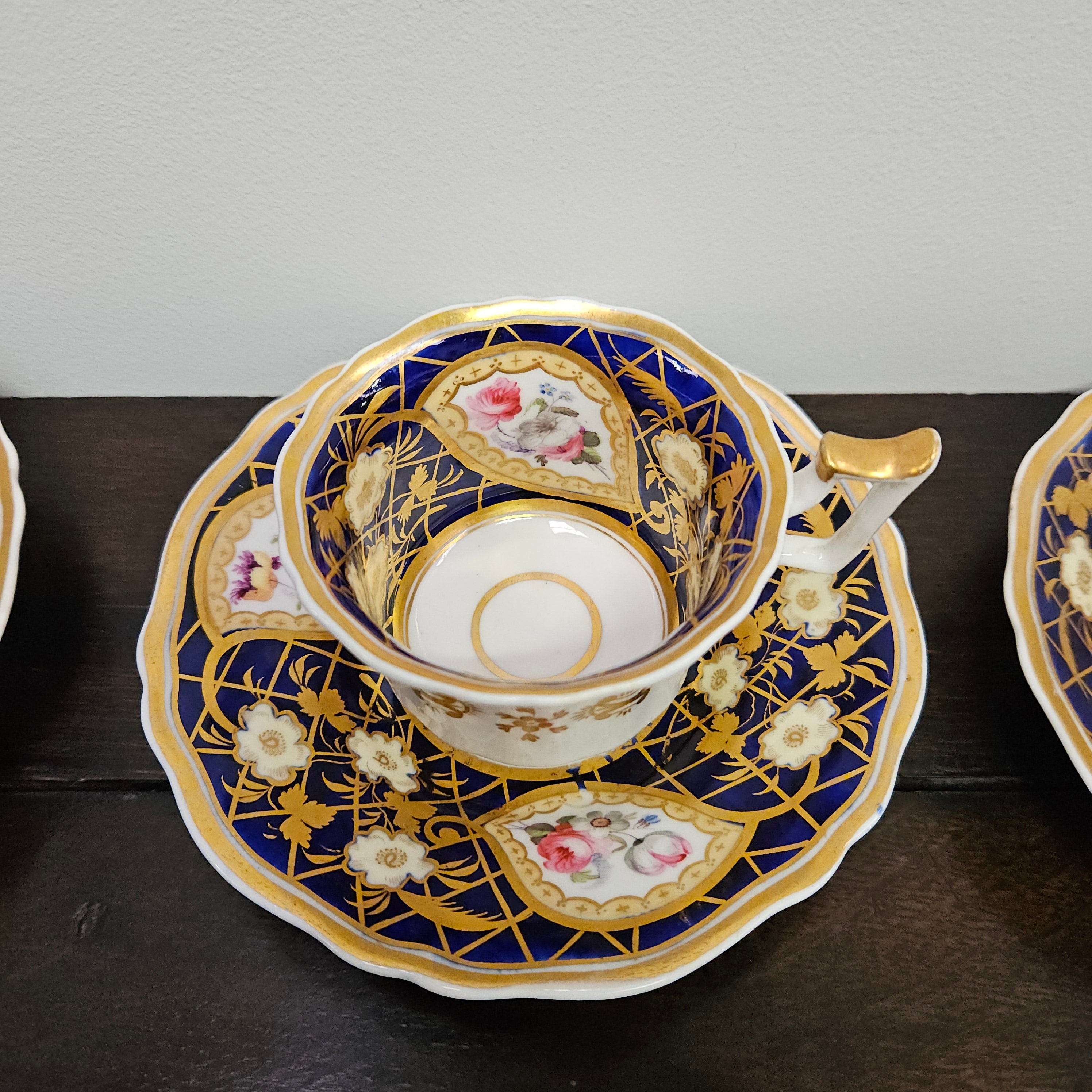 Ridgway Regency Period 6 Hand Painted & Gilded Cups & Saucers | Antique & Vintage | Moonee Ponds Antiques | Australia Wide Delivery