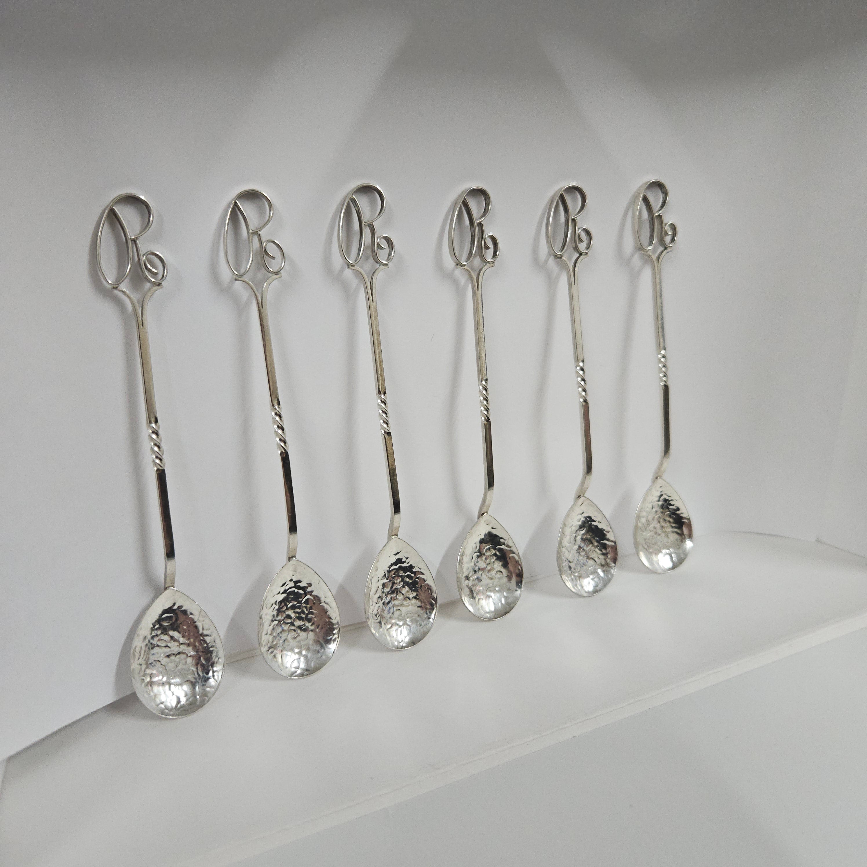 Set of 6 Sargison's (Hobart, Tasmania) Australian Arts & Crafts Sterling Silver Coffee Spoons | Antique & Vintage | Moonee Ponds Antiques | Australia Wide Delivery