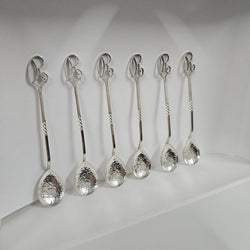 Set of 6 Sargison's (Hobart, Tasmania) Australian Arts & Crafts Sterling Silver Coffee Spoons | Antique & Vintage | Moonee Ponds Antiques | Australia Wide Delivery