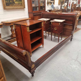 French Antique Empire Style Queen Bed