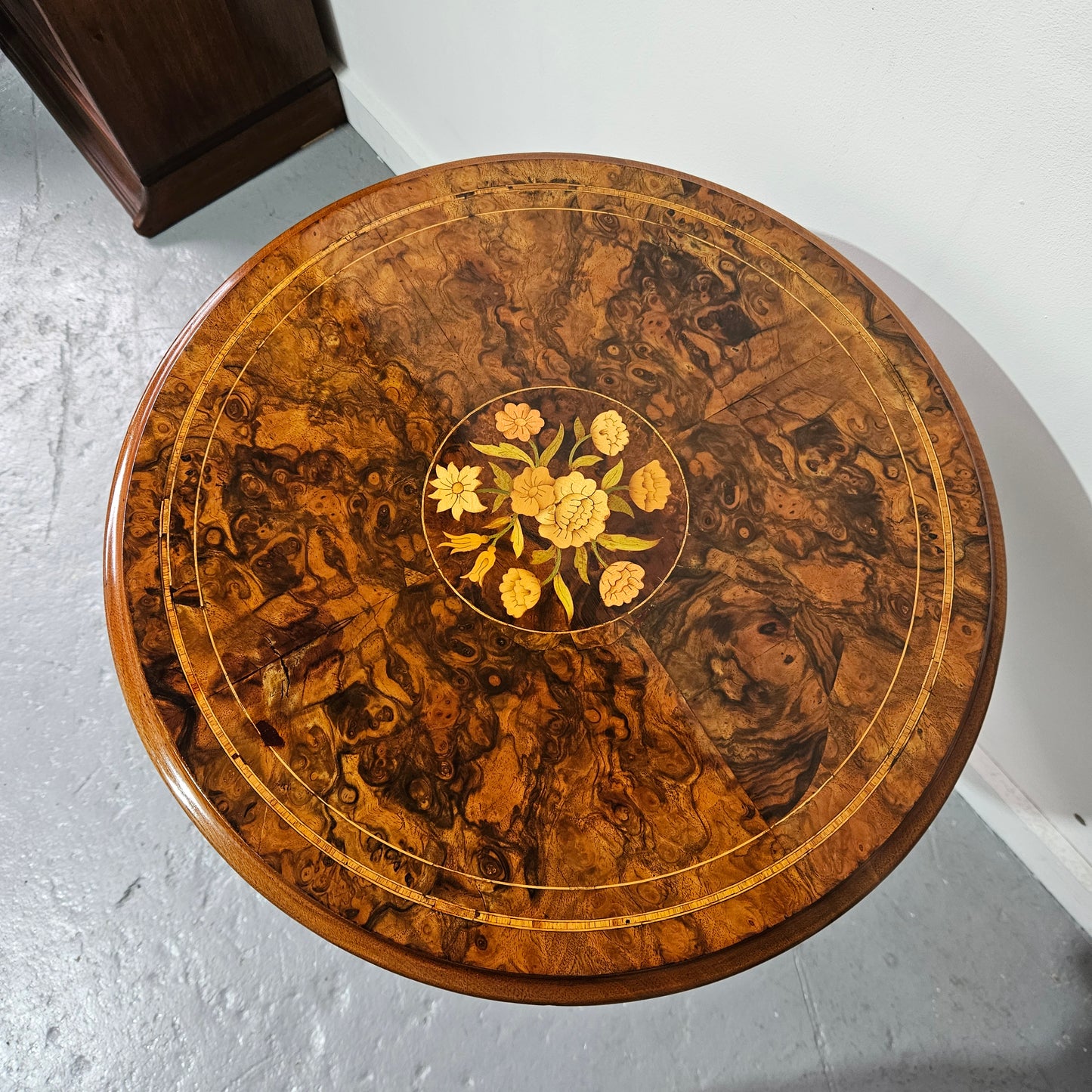 Victorian Floral Inlaid Occasional Table