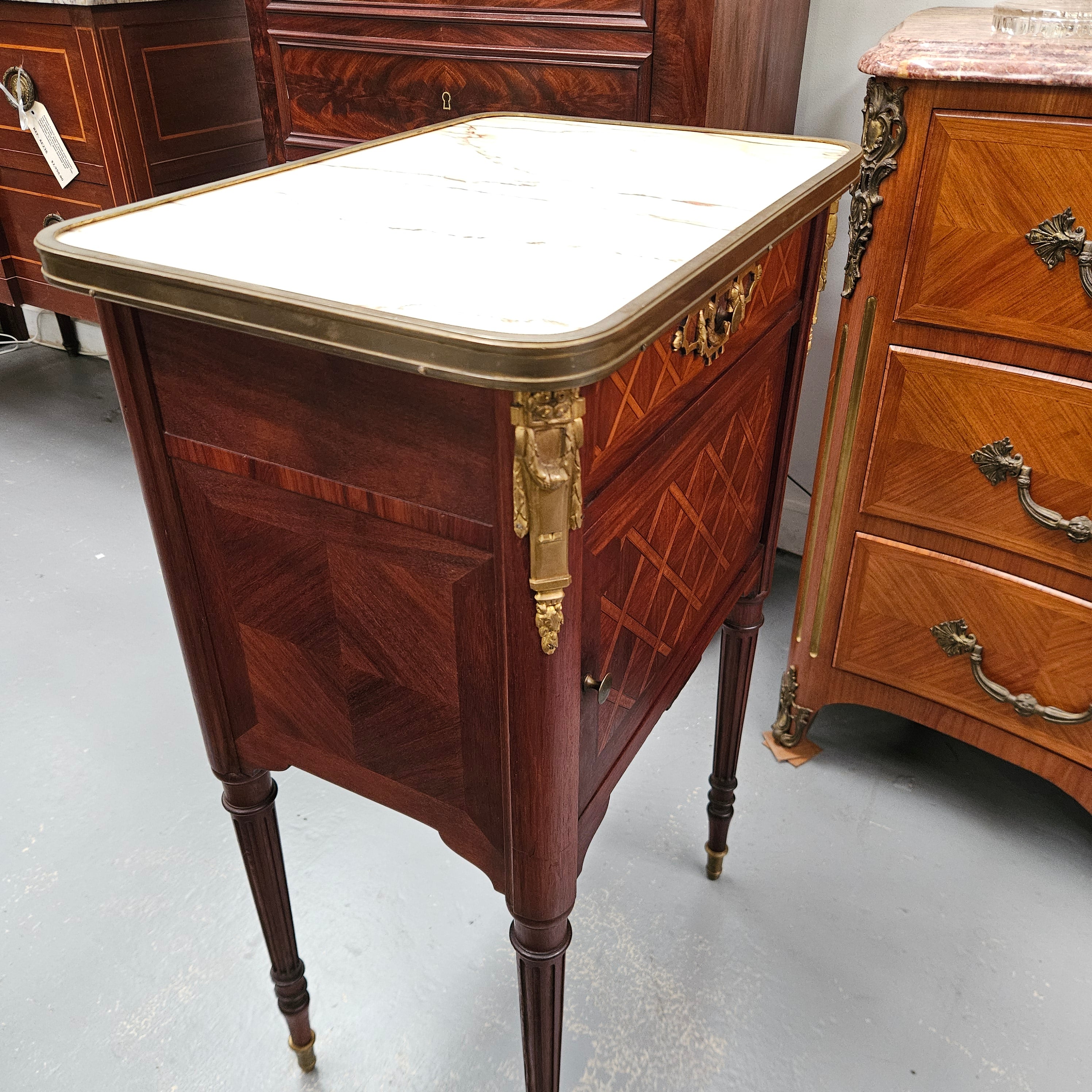 Louis XVIth Style Mahogancy Side Cabinet/Bedside | Antique & Vintage | Moonee Ponds Antiques | Australia Wide Delivery