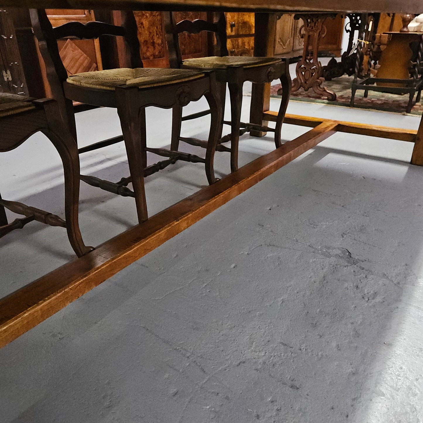 French Style Parquetry Top Fruit wood Farmhouse Extension Table
