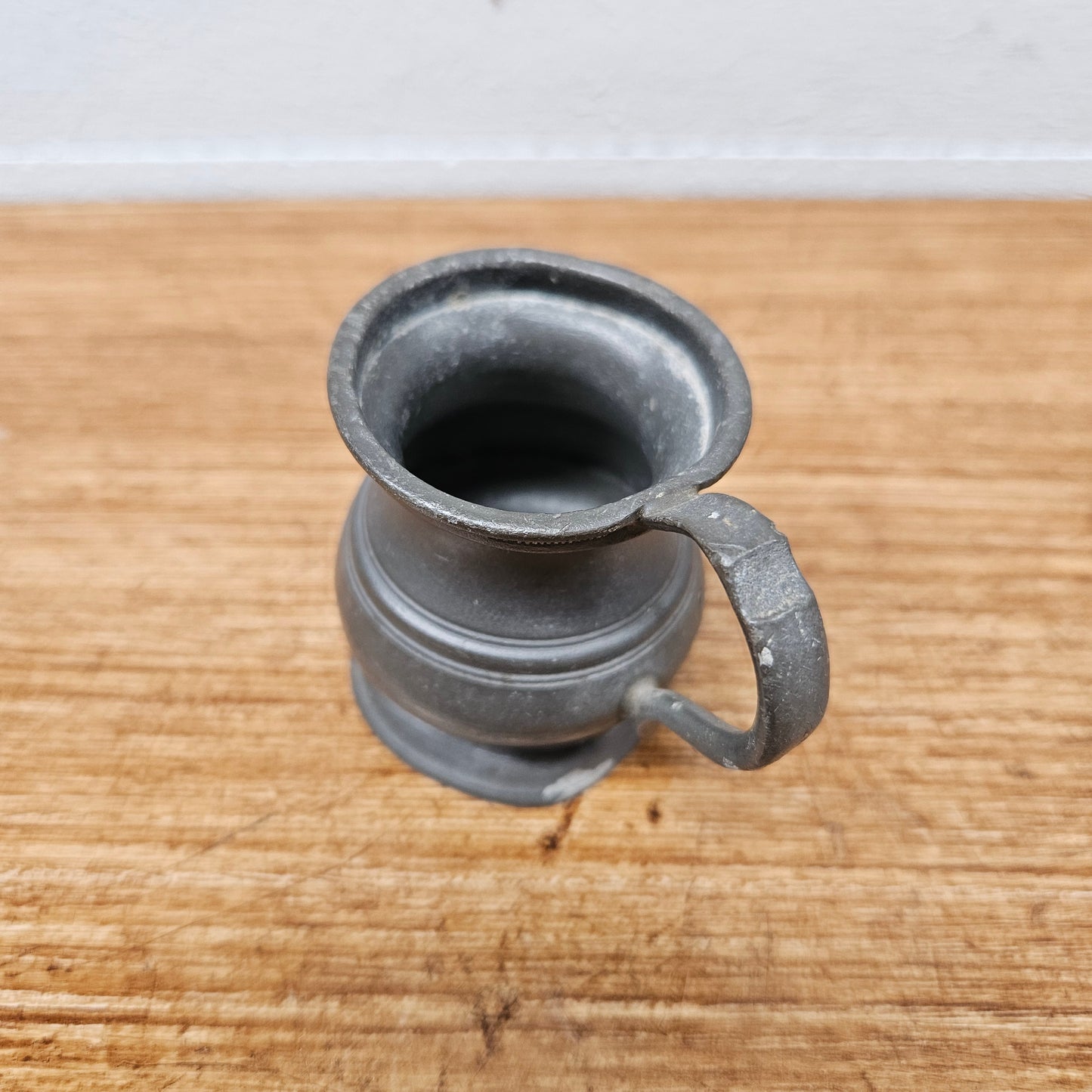 Antique Miniature Pewter Tankard