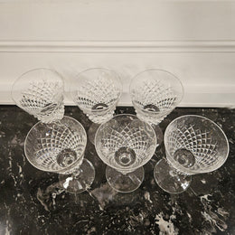 6 Waterford Stemmed Cut Crystal Wine Glasses In The Alana Pattern