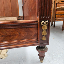 French Louis XVI Style Mahogany Queen Size Bed