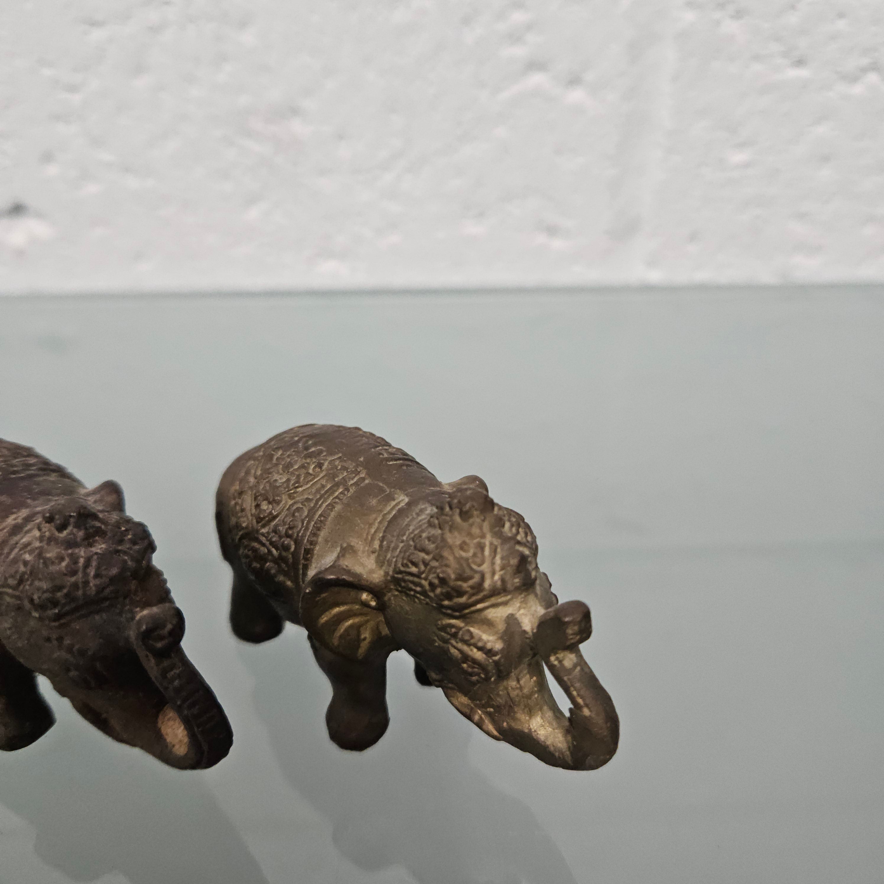 Pair of Vintage Aged Brass Elephants | Antique & Vintage | Moonee Ponds Antiques | Australia Wide Delivery
