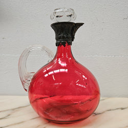 Victorian Cranberry Glass & Brittania Metal Claret Jug | Antique & Vintage | Moonee Ponds Antiques | Australia Wide Delivery