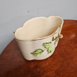 Victorian Pink Rose Pottery Flower Vase