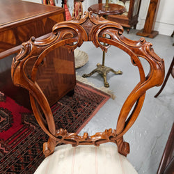 Victorian Walnut Carved Back Side Chair | Antique & Vintage | Moonee Ponds Antiques | Australia Wide Delivery