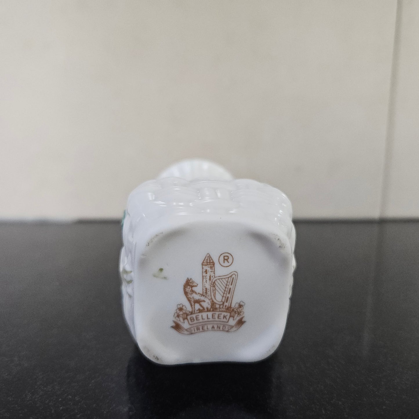 Small Belleek Ireland Shamrock Vase