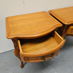 Pair of Vintage French Oak Louis 15th Style Single Drawer Bedsides | Antique & Vintage | Moonee Ponds Antiques | Australia Wide Delivery