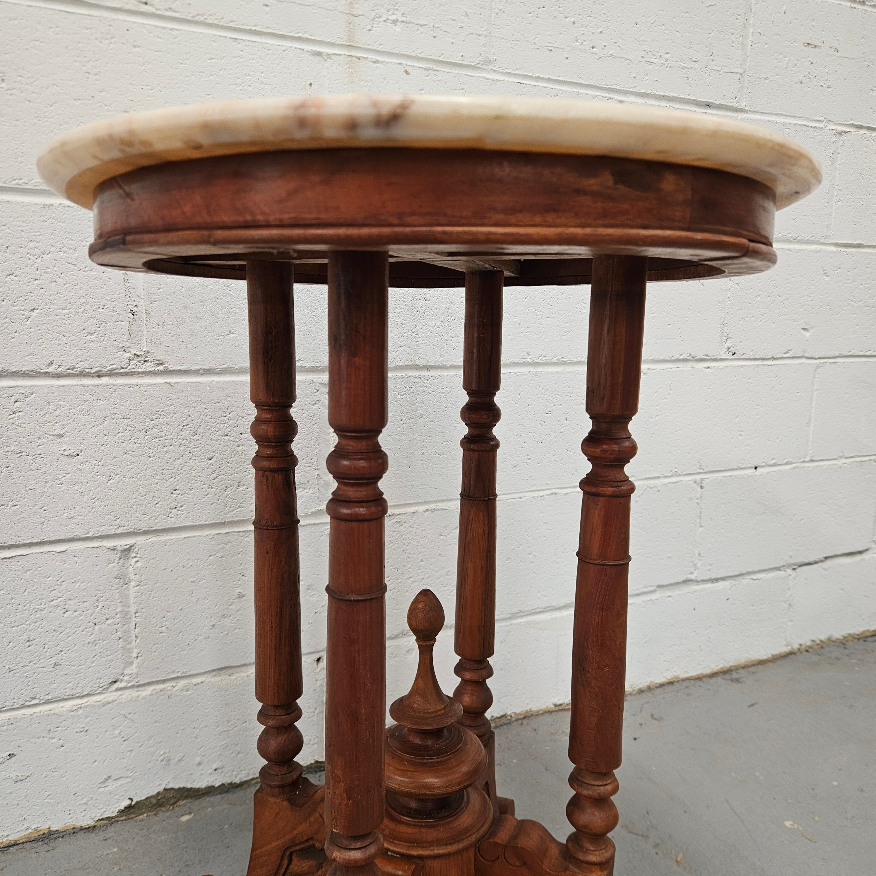 Vintage Mahogany Marble Top Round Table | Antique & Vintage | Moonee Ponds Antiques | Australia Wide