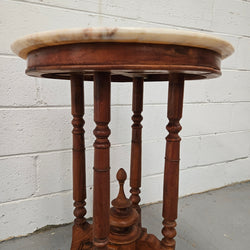 Vintage Mahogany Marble Top Round Table | Antique & Vintage | Moonee Ponds Antiques | Australia Wide Delivery