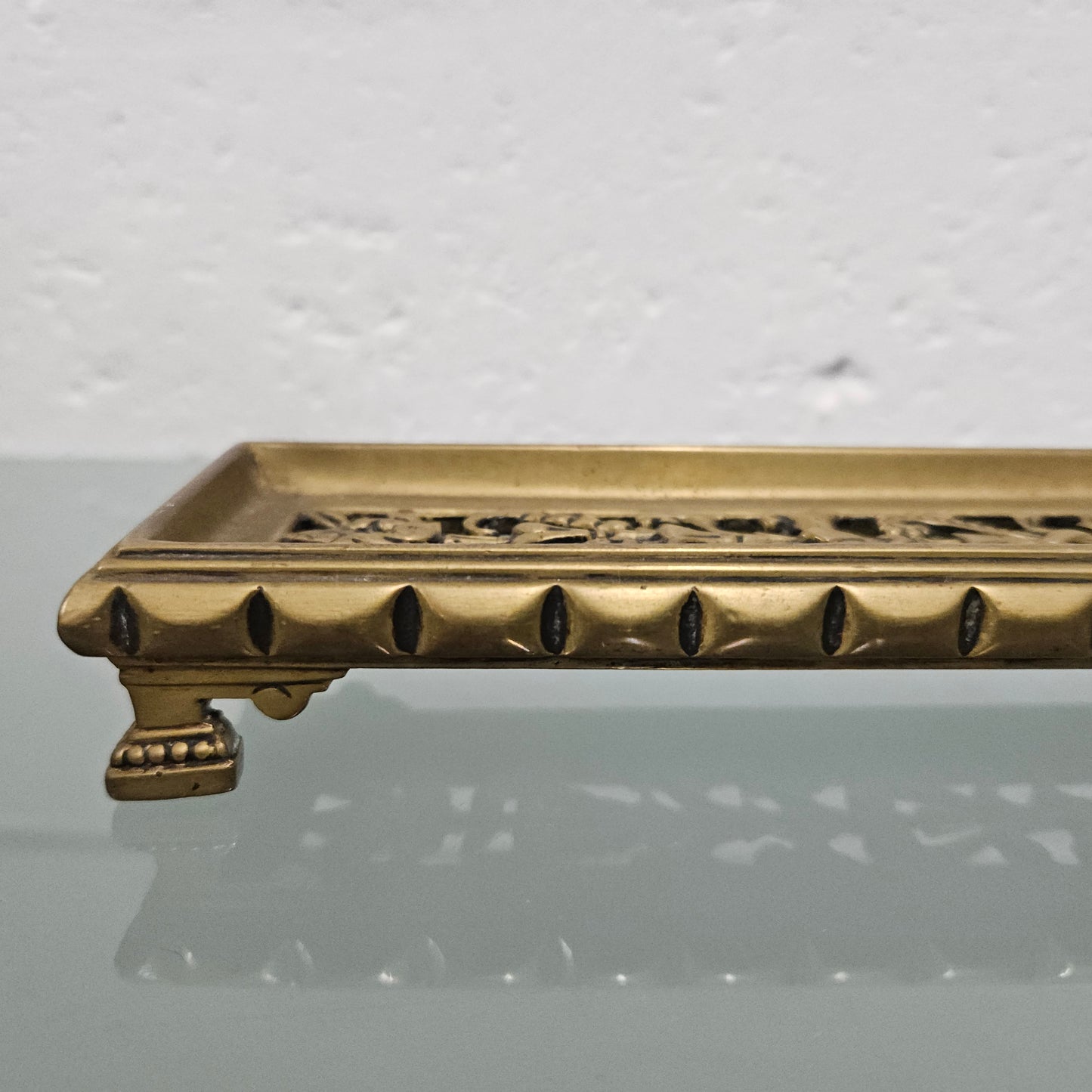 Bronze Pierced Decorated Desk Pen Tray