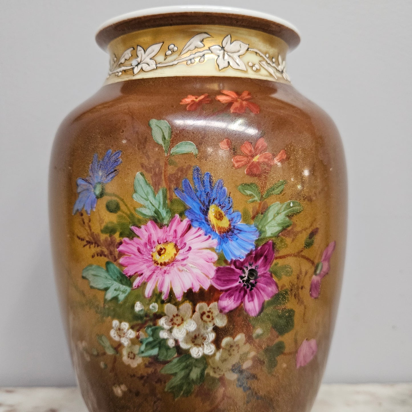 Antique Milk Glass Floral Vase C1880's