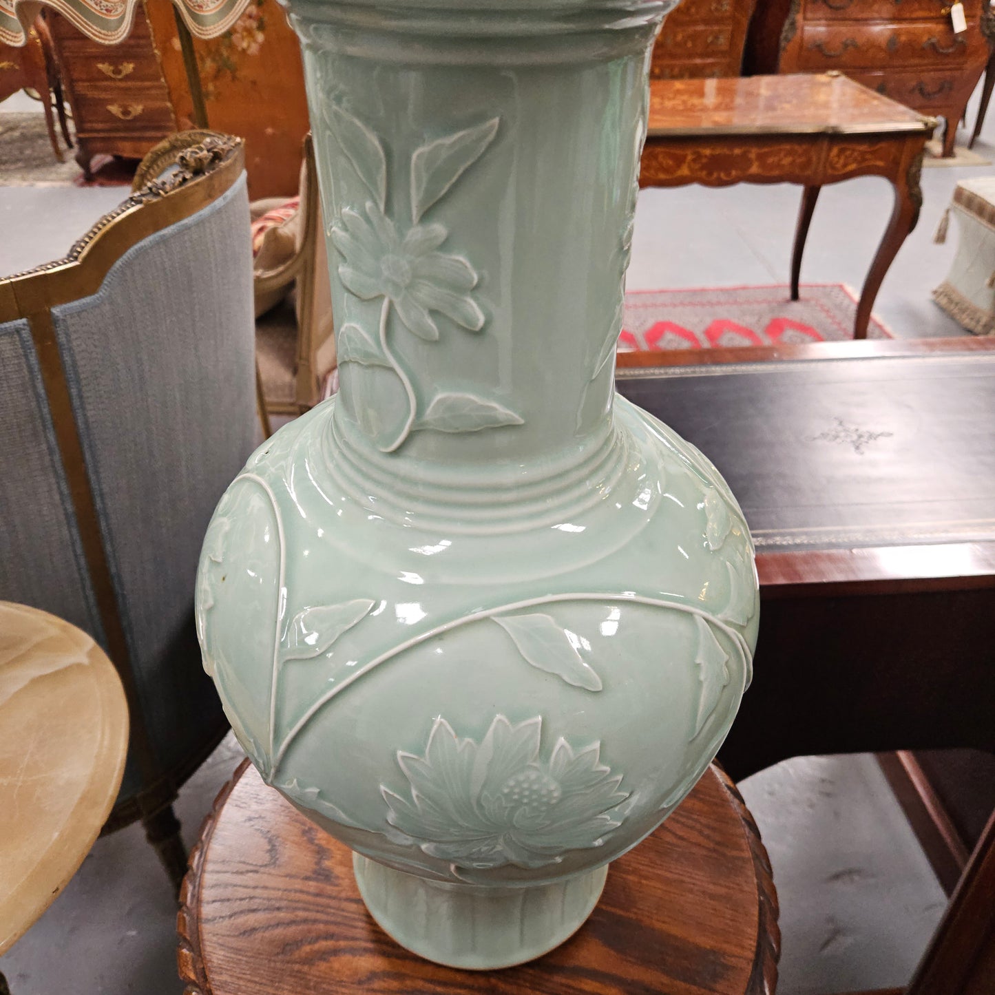 Vintage Large Celadon Vase