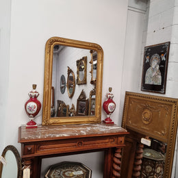 19th Century Louis Philippe Style Water Gilded French Overmantle Mirror
