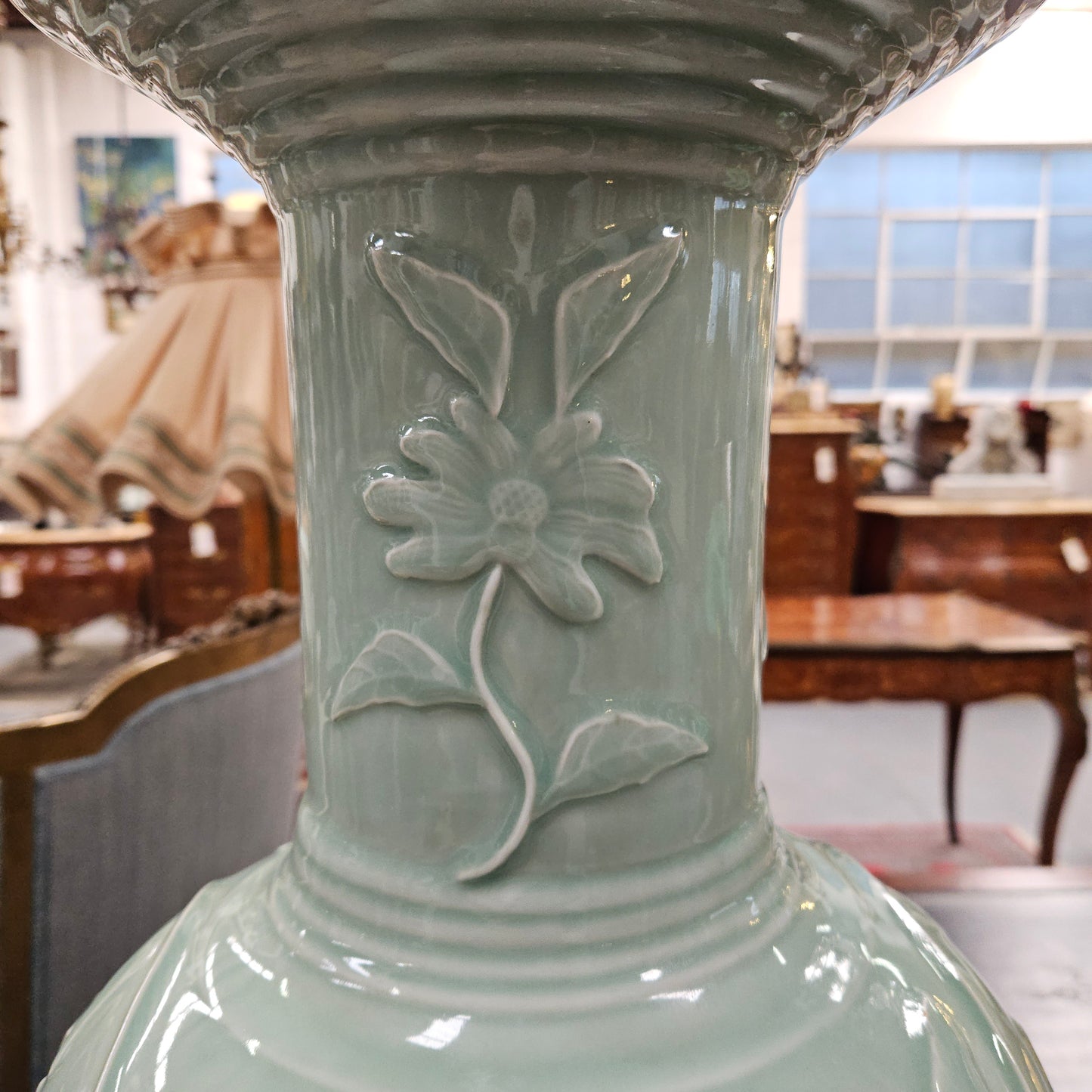 Vintage Large Celadon Vase