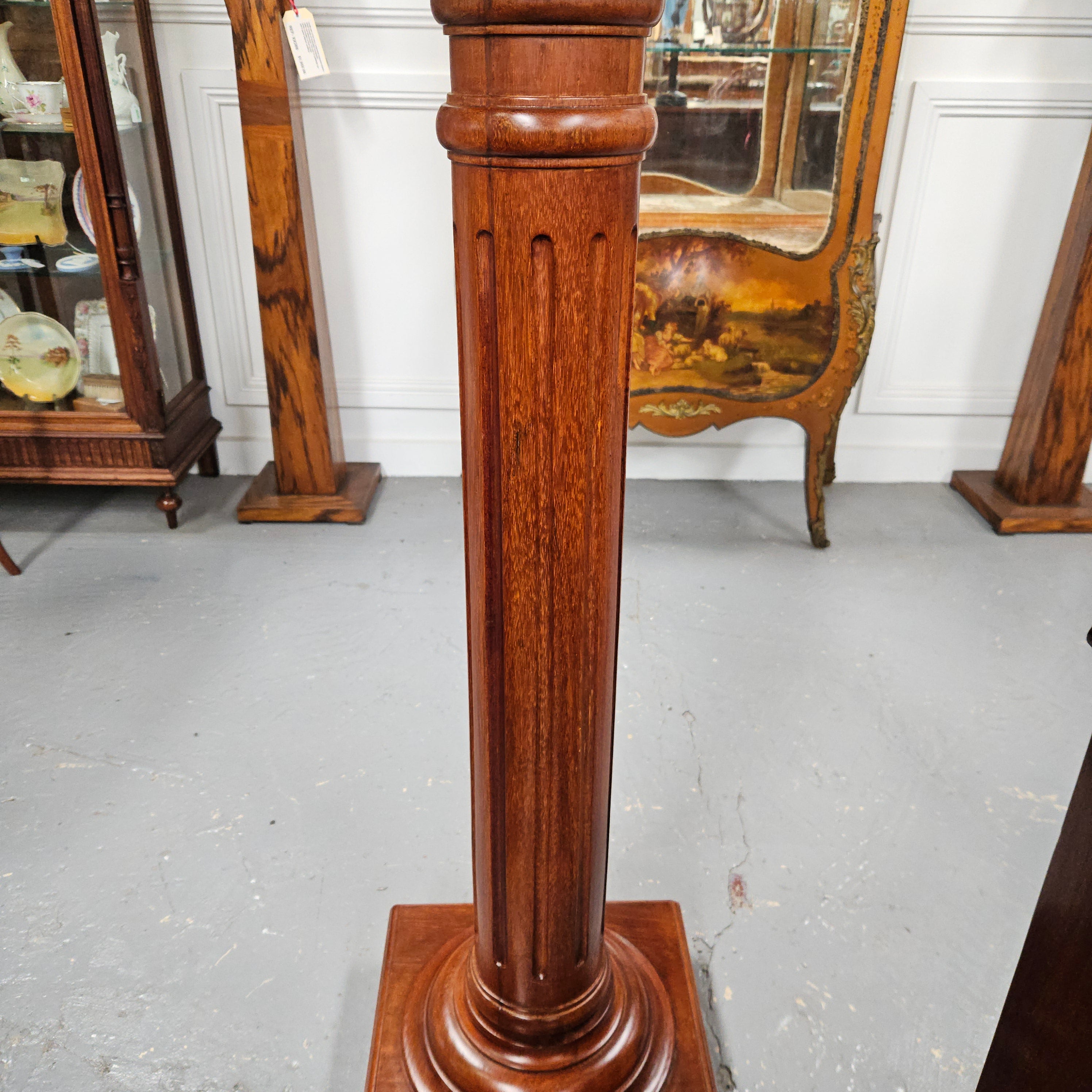 Fluted Mahogany Solid Pedestal | Antique & Vintage | Moonee Ponds Antiques | Australia Wide Delivery