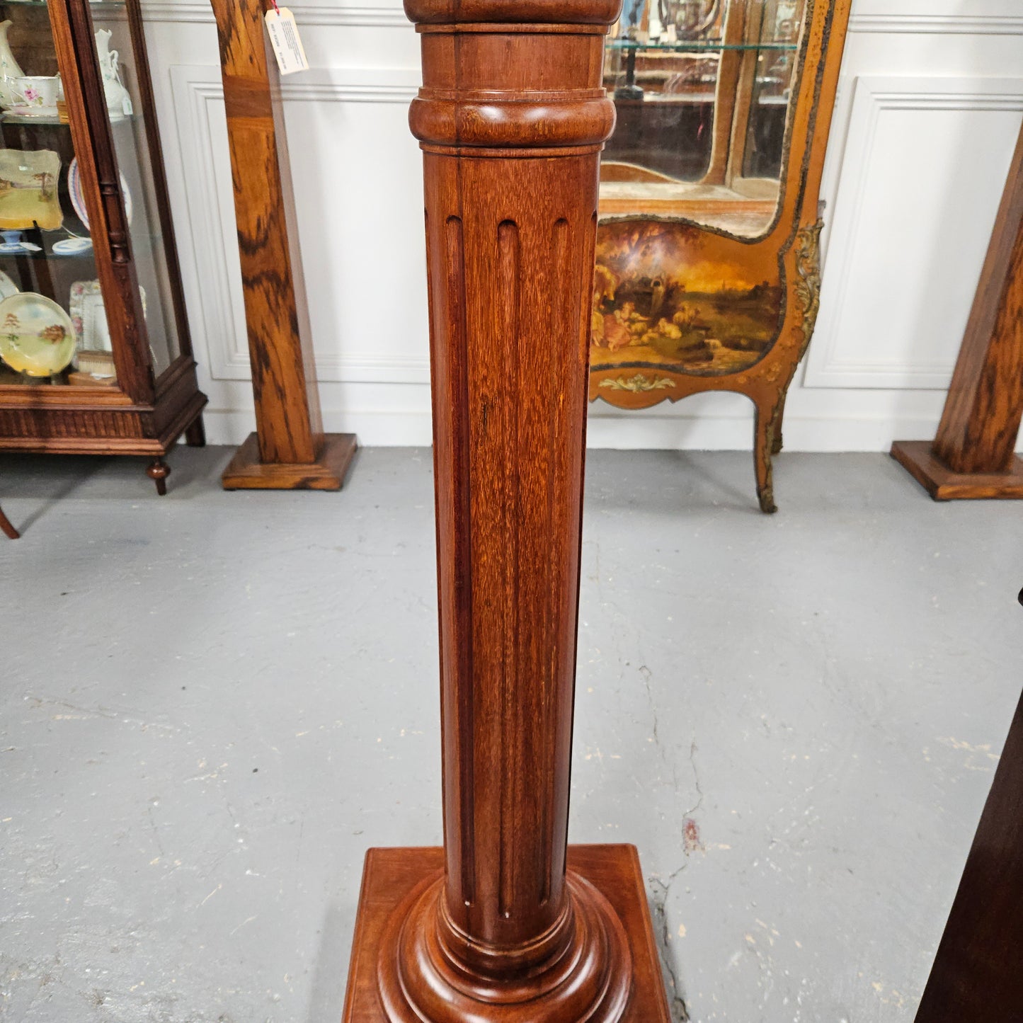 Fluted Mahogany Solid Pedestal