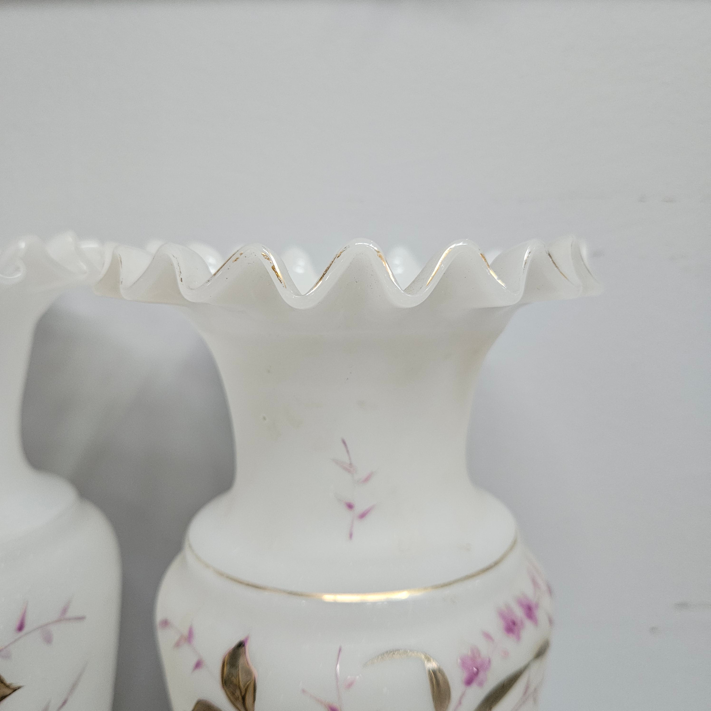 Pair of Victorian Opaline Glass Vases | Antique & Vintage | Moonee Ponds Antiques | Australia Wide