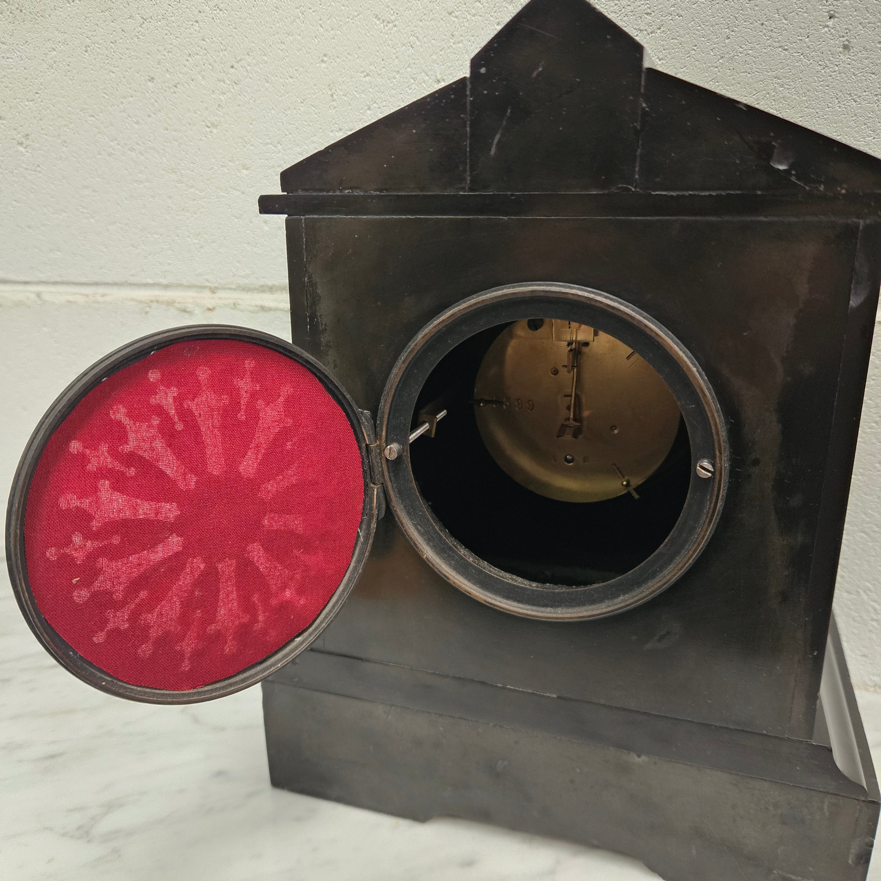 Fully Restored & Serviced French Inlaid Marble Time Piece Clock | Antique & Vintage | Moonee Ponds Antiques | Australia Wide Delivery