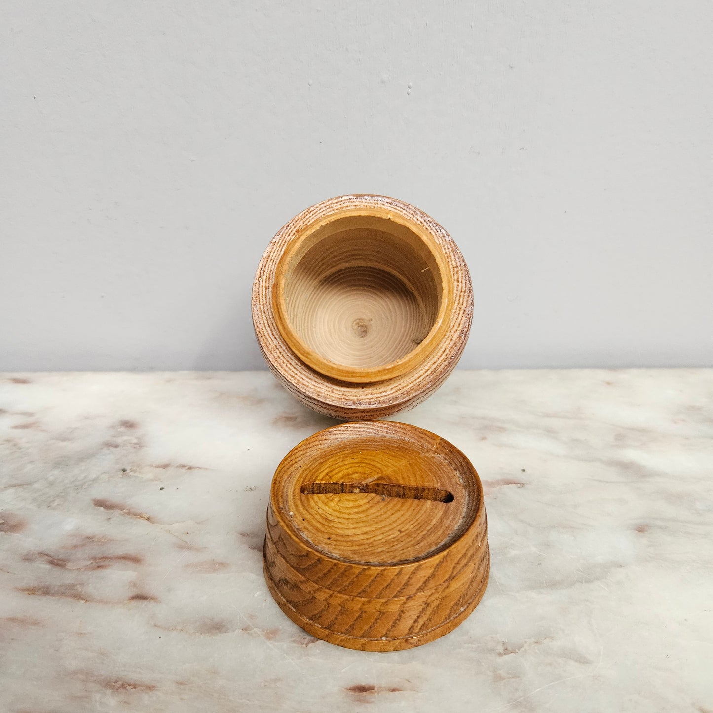 Vintage Treen Oak Barrell Money Box