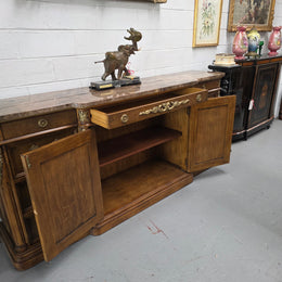 Vintage High Quality Antique Style Elm Sideboard with Stunning Marble Top