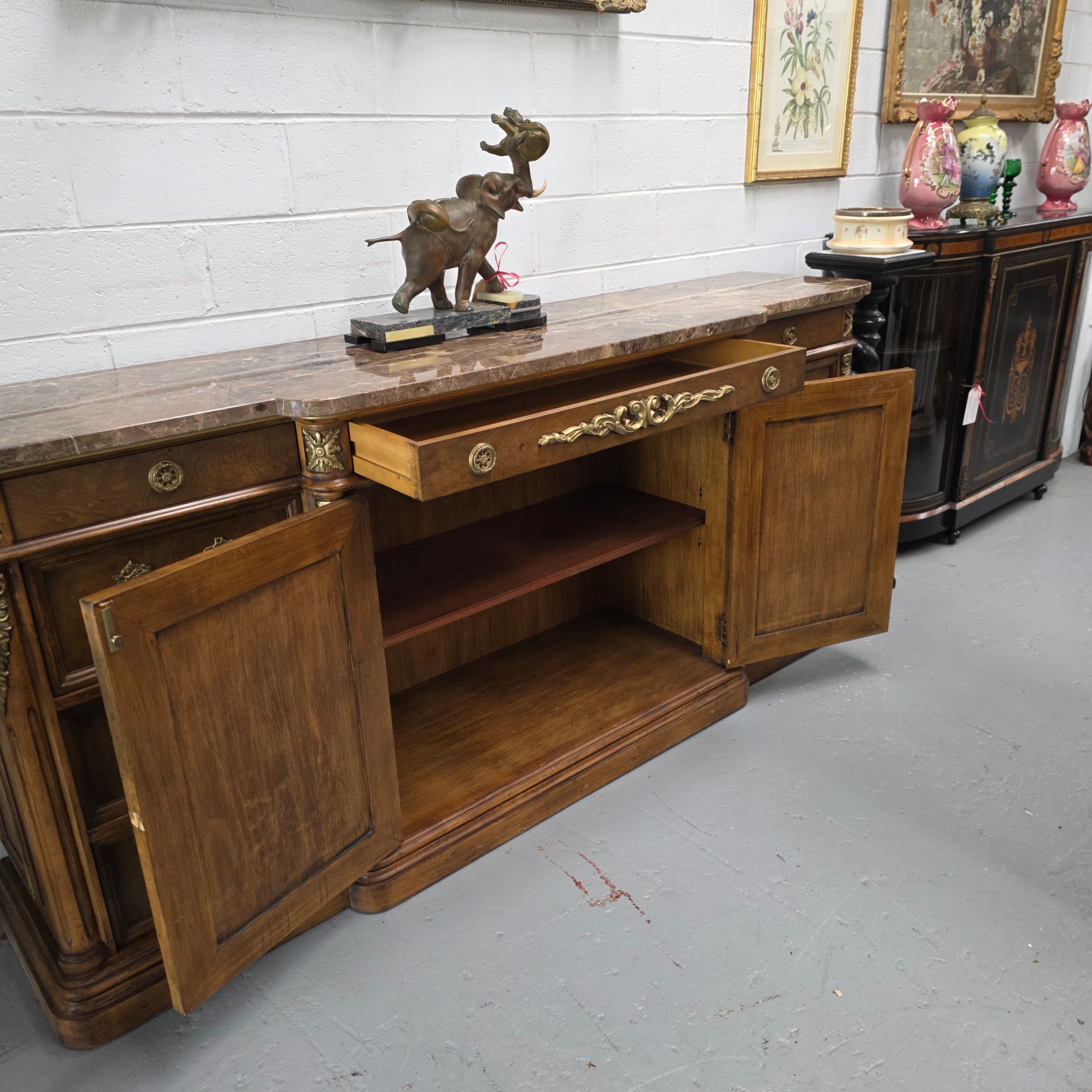 Vintage High Quality Antique Style Elm Sideboard with Stunning Marble Top | Antique & Vintage | Moonee Ponds Antiques | Australia Wide Delivery