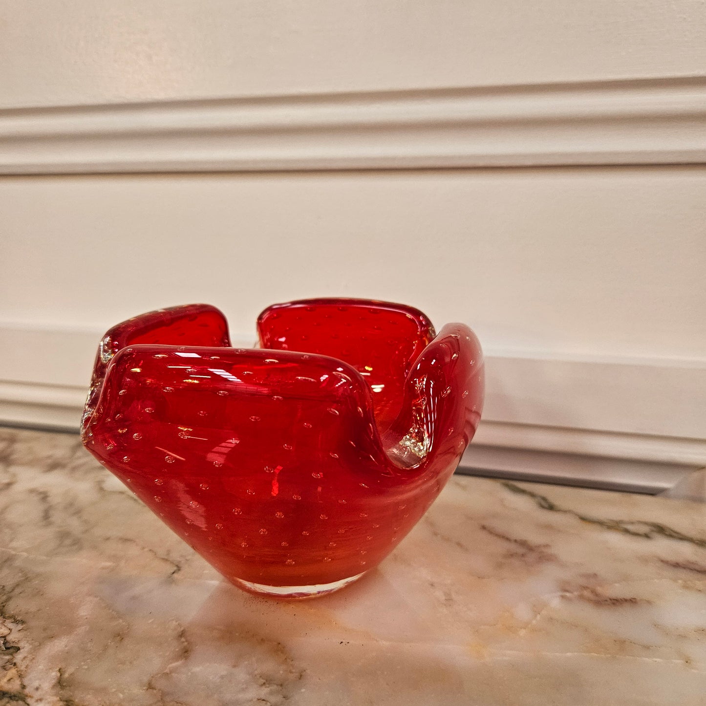 Murano Style Amberina Glass Bowl