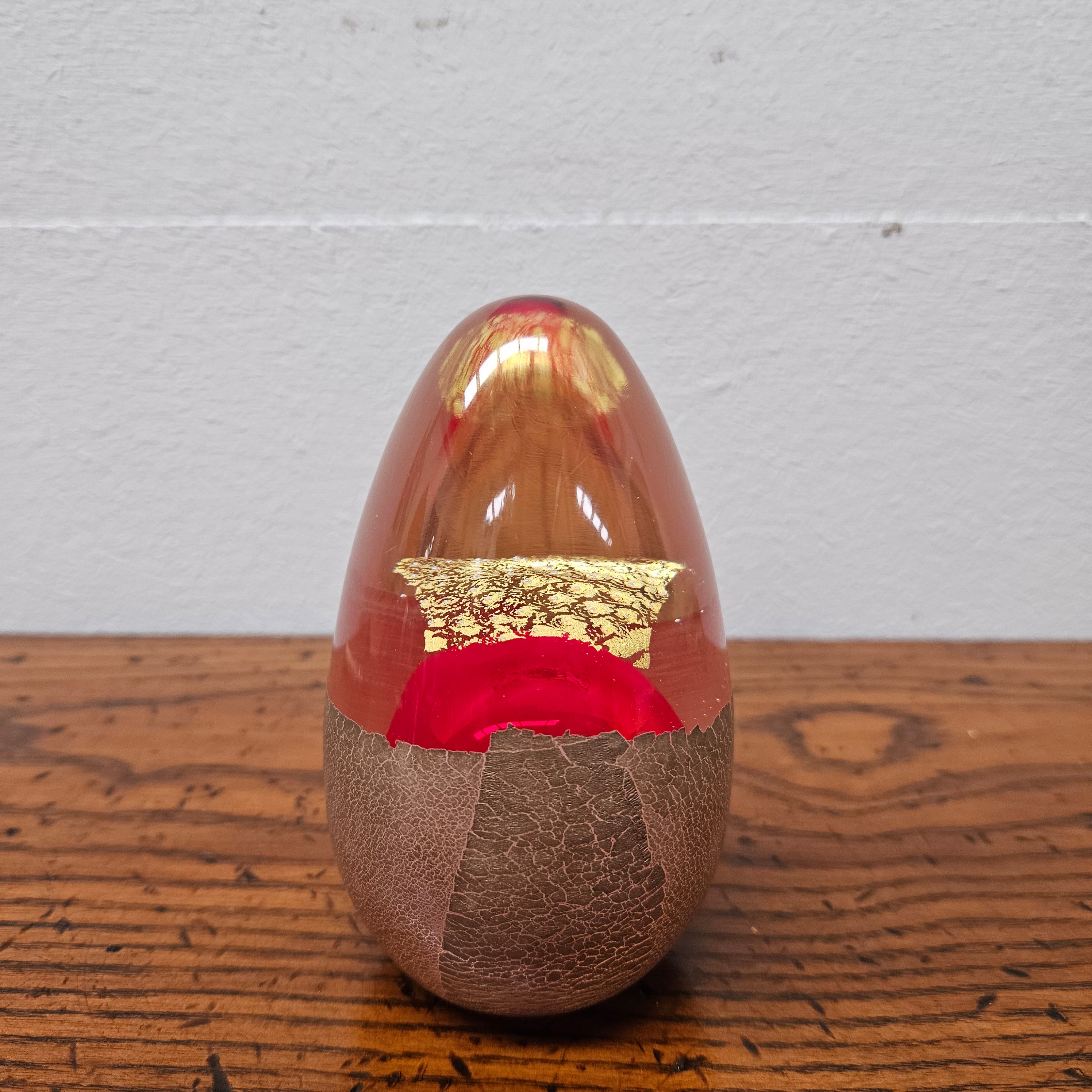 Art Glass Red & Gold Paperweight | Antique & Vintage | Moonee Ponds Antiques | Australia Wide Delivery