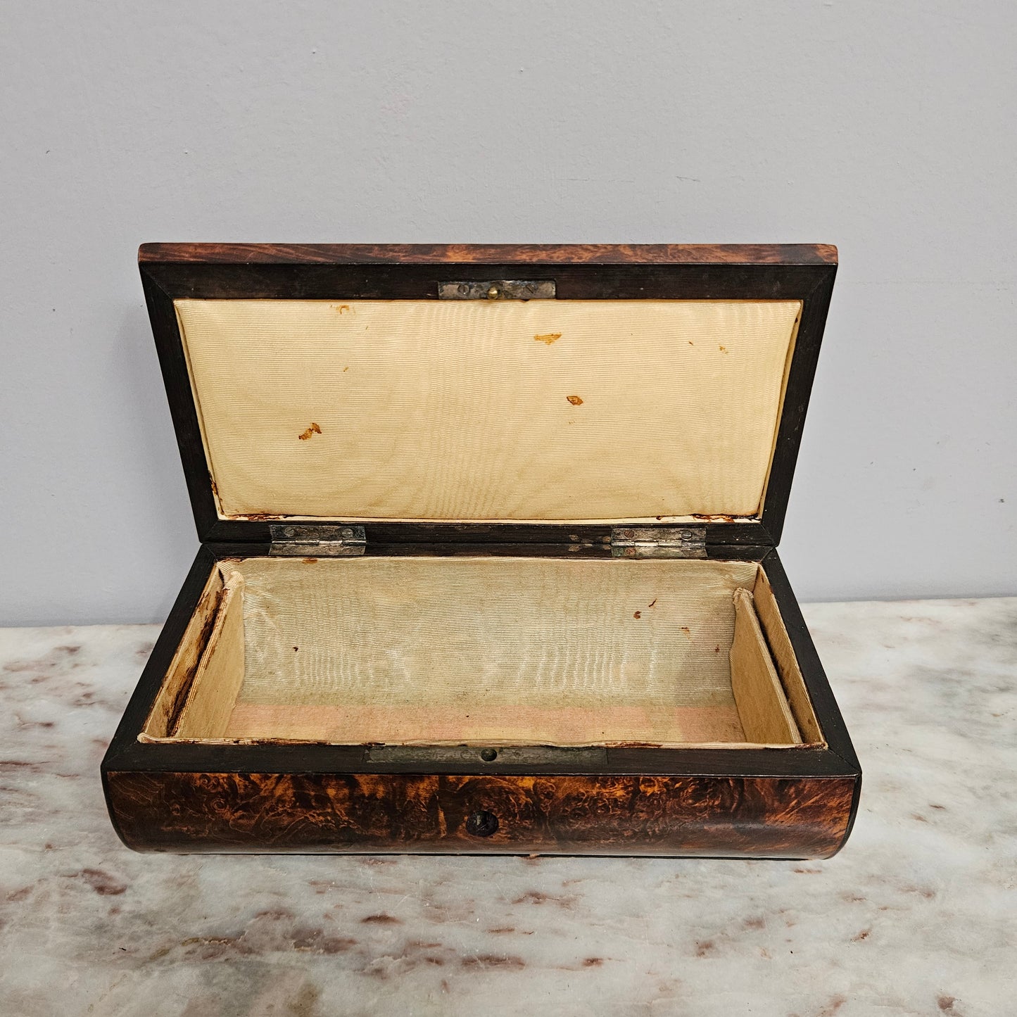 French Mulberry (Burl Ash) Trinket Box with Key