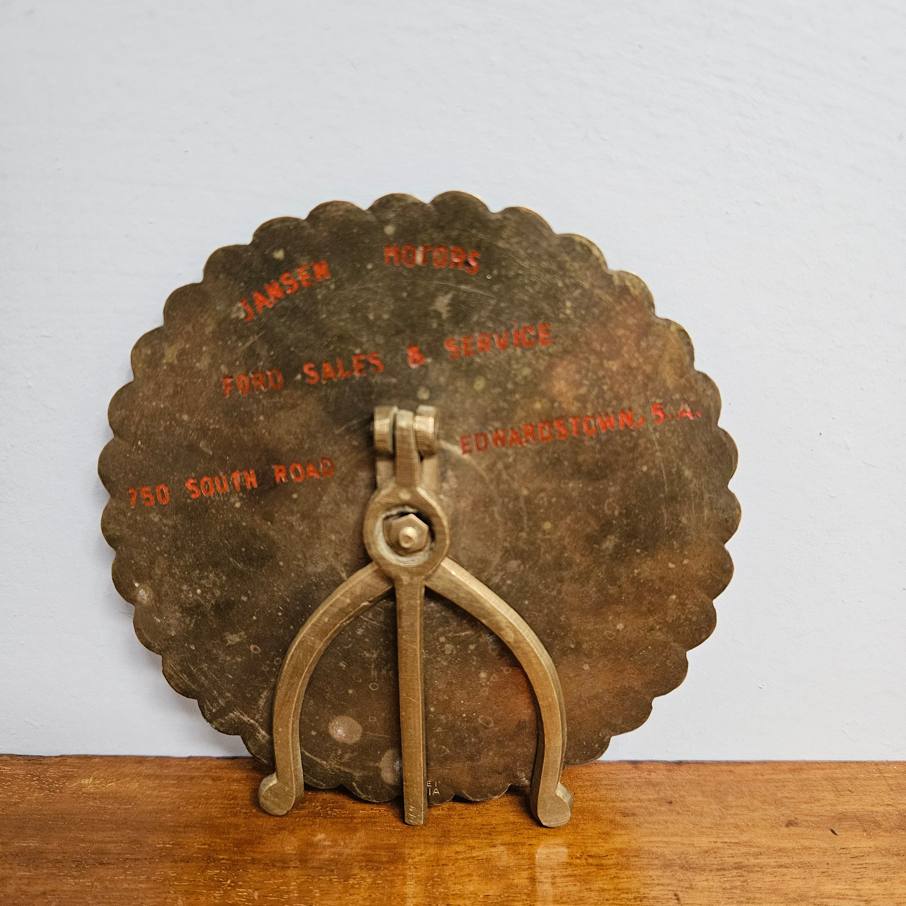 Vintage Embossed Brass Perpetual Calendar on Stand | Antique & Vintage | Moonee Ponds Antiques | Australia Wide Delivery